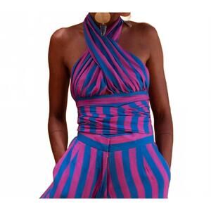 NEW ERIKA PEÑA simon top in blue & pink